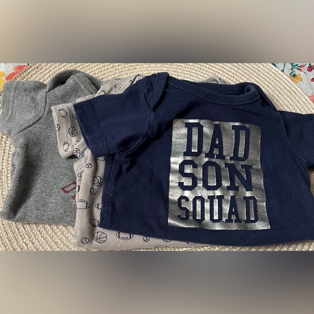 Baby Boy 0 - 3 Month Three Piece Short Sleeve Onesie Bodysuit Bundle Mixed Brand